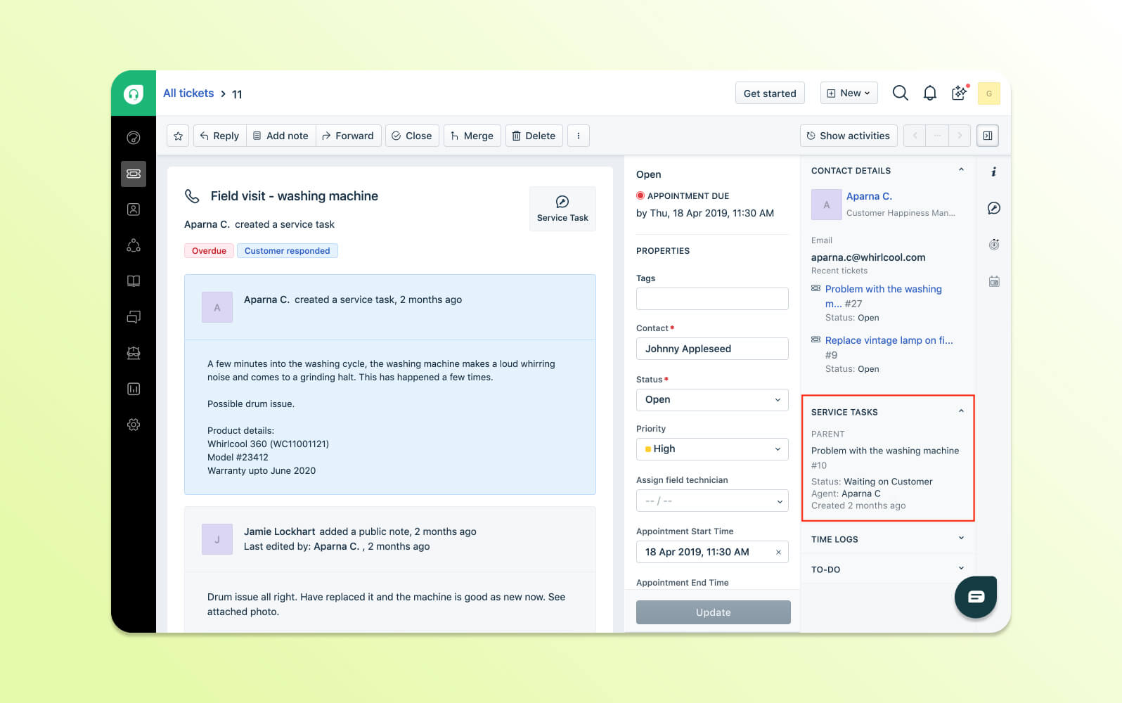 Capture d'écran de l'outil de ticketing helpdesk Freshdesk avec une interface intuitive pour la gestion multicanale des tickets.