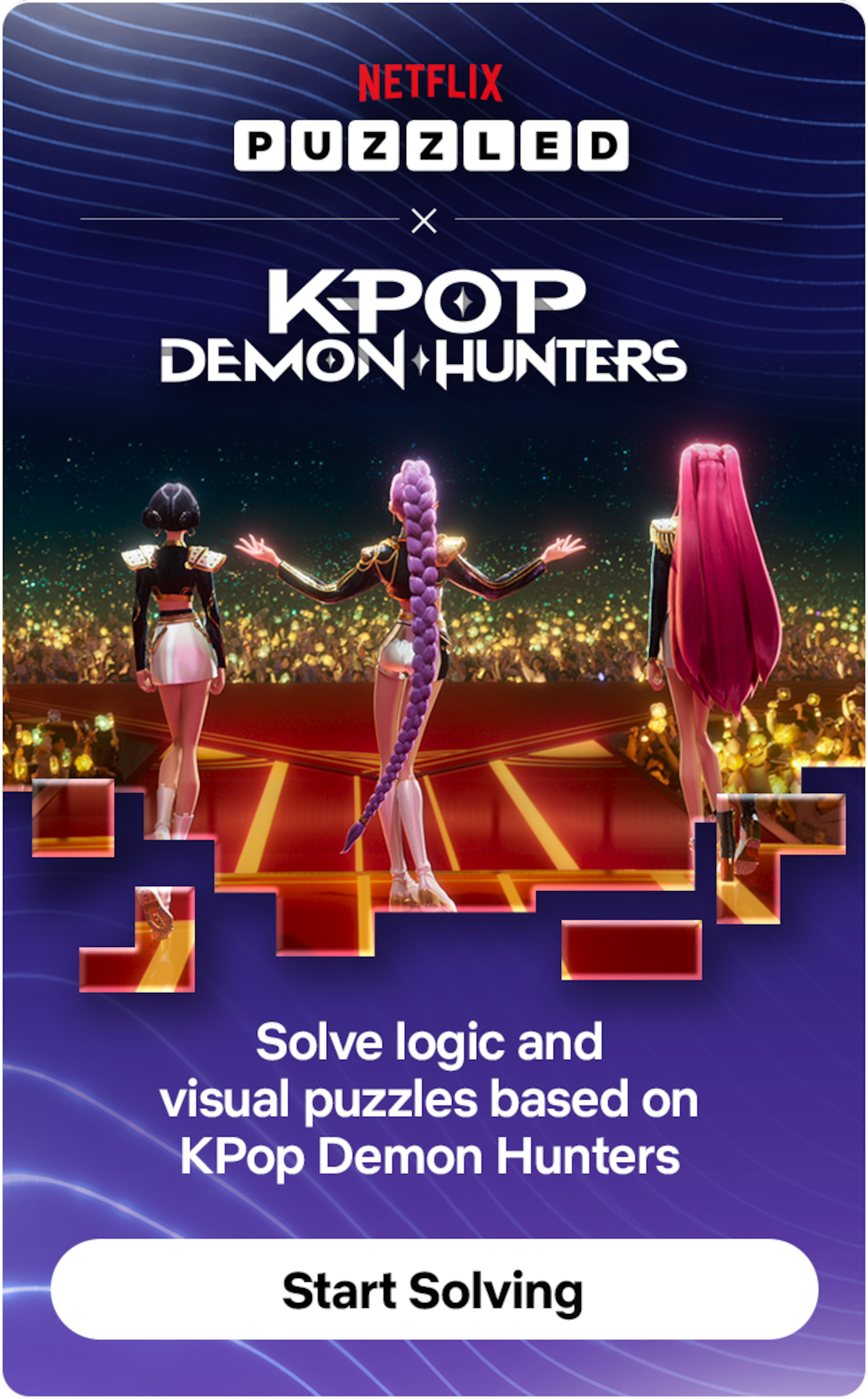 KPop Demon Hunters Puzzled module - 'Solve logic and visual puzzles based on KPop Demon Hunters