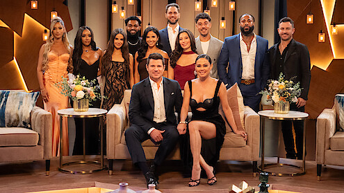 Zaina, Aria, Sandy, Scotty, Vanessa, Nick Lachey, Dave, Mariah, Vanessa Lachey, Caleb, J.R., and Nick