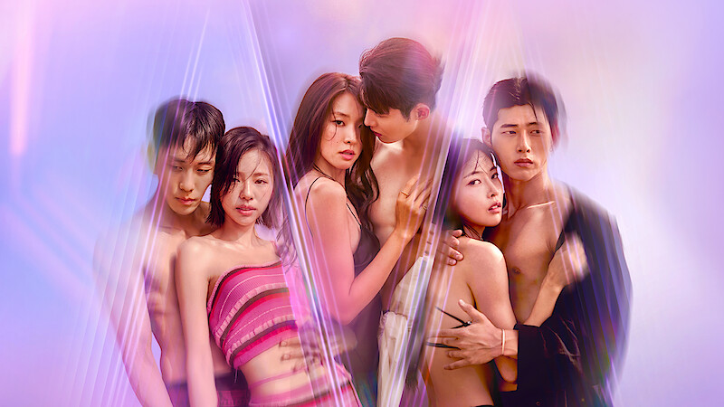 Kim Jae-jin, Kim Go-eun, Choi Mina-sue, Youn Hyun-jae, Kim Min-gee, and Song Seung-il pose as couples in 'Single's Inferno.'