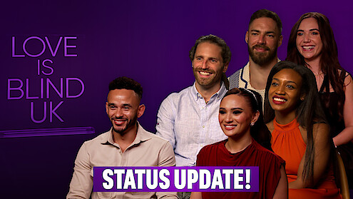 Love Is Blind: Status Update. Clockwise from the top to the right, Steven, Sabrina, Nicole, Jasmine, Bobby, and Benaiah.