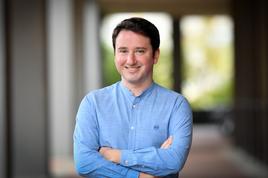 Professor of Economics Gabriel Zucman stands for a photo on the University of California Berkeley campus in Berkeley, California on November 14, 2019. Saez and Zucman advise presidential candidates Bernie Sanders and Elizabeth Warren on their tax plans. (Photo by JOSH EDELSON / AFP)