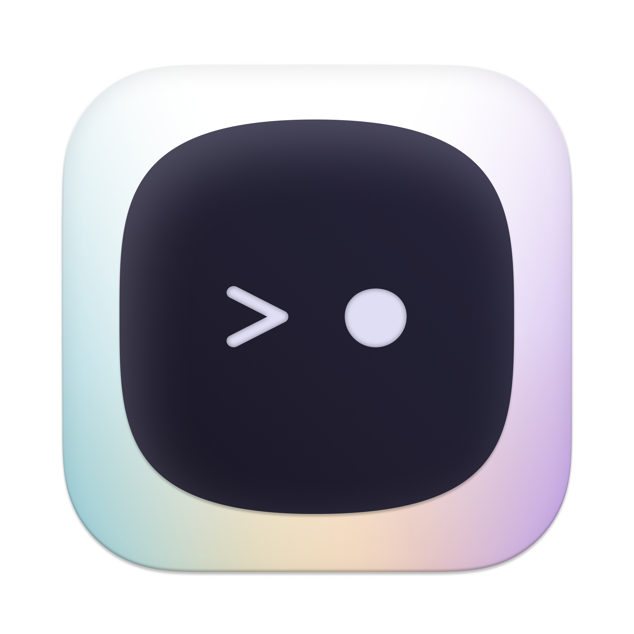 Kitty application icon featuring a playful, robot-like television atop a colourful big-sur style gradient background.