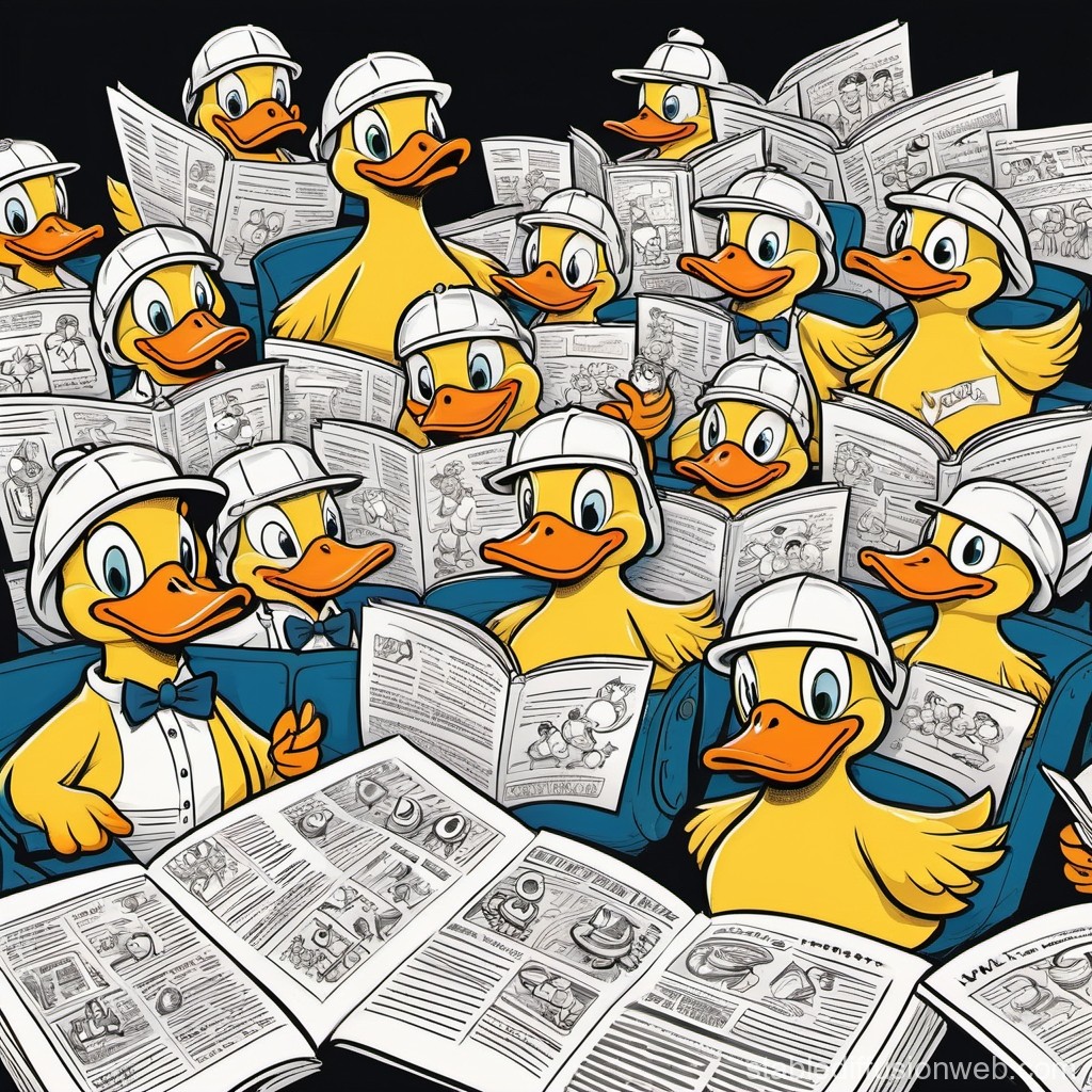 Ducks reading and following scripts