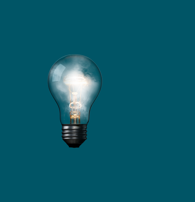 light bulb with fog inside