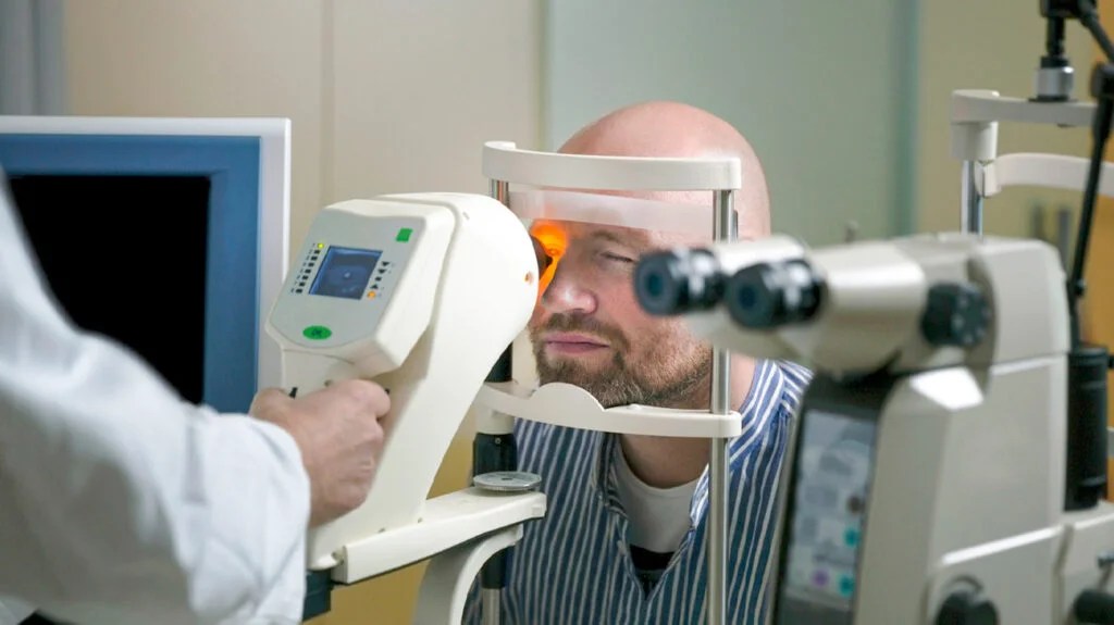 A man having an eye exam