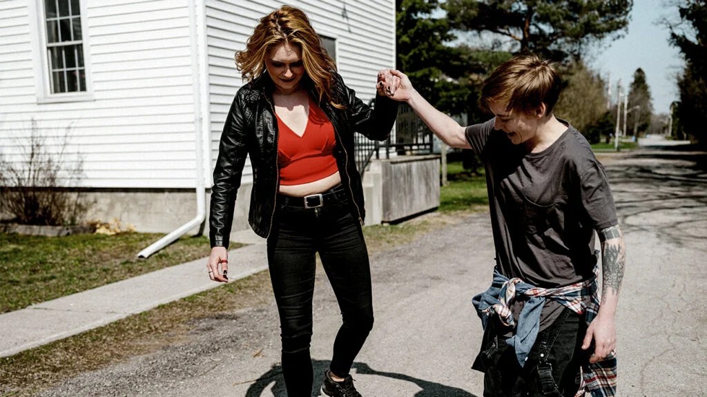trangender couple on skateboard