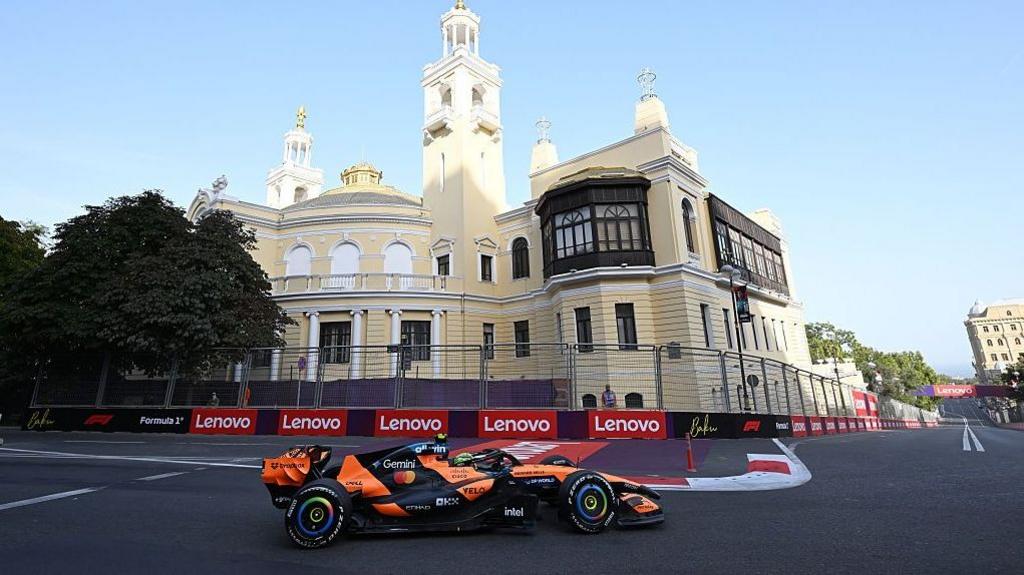 Lando Norris during practice at the Azerbaijan Grand Prix 