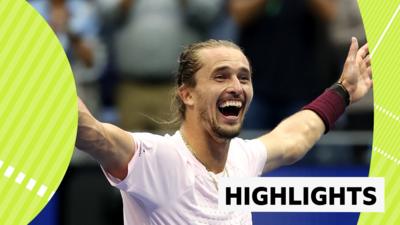 Alexander Zverev celebrates winning the US Open