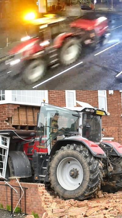 Nathan Blagg rammed the tractor and an attached baler into a house in Middlesbrough