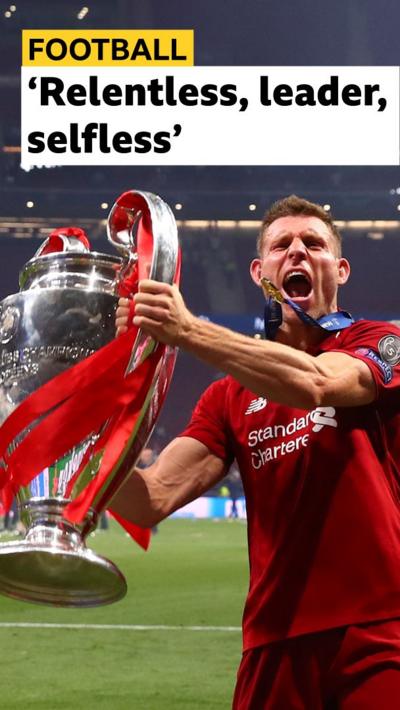 James Milner lifts Champions League trophy for Liverpool