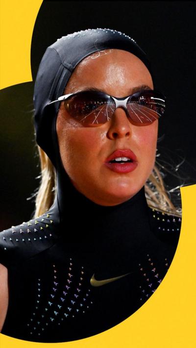 Keely Hodgkinson wearing speed suit