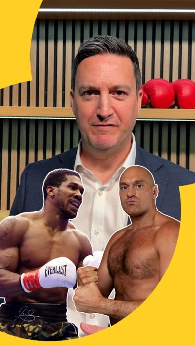 Hugh Ferris split with cutouts of Fury and AJ