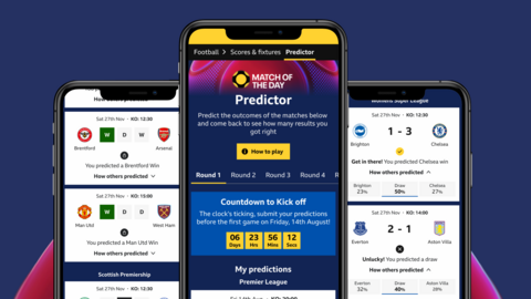 Screenshot BBC predictor game