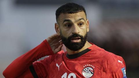 Mohamed Salah playing for Egypt