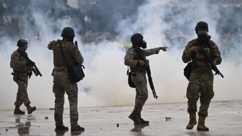 Police in riot gear