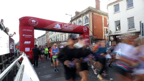 Runners at the Cardiff Half Marathon