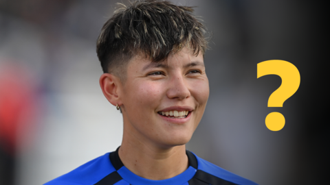 Issy Wong with a yellow question mark overlay