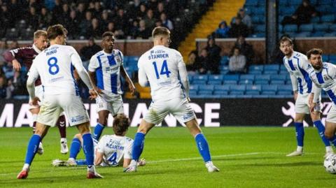 Stephen Kingsley scores for Hearts