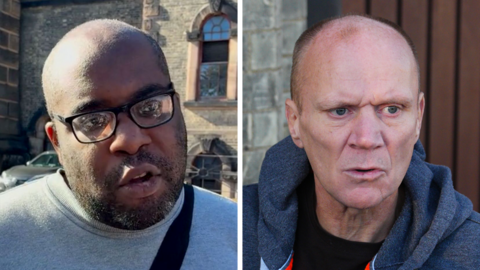 Two men pictured outside prison in a composite side-by-side image.