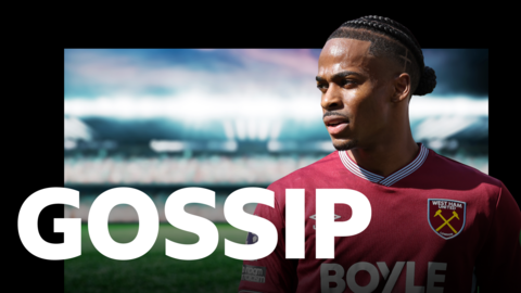 Crysencio Summerville behind a gossip graphic