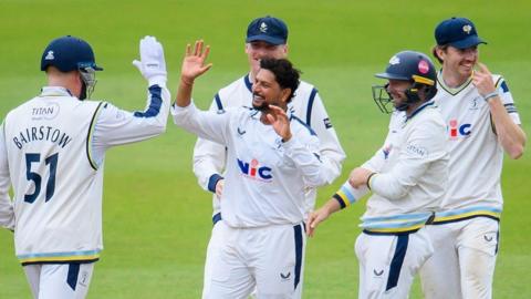 Kuldeep Yadav takes a wicket