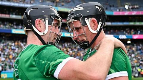 Limerick players Diarmuid Byrnes and Gearoid Hegarty