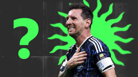 Lionel Messi with a green question mark