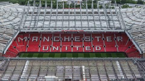 View of Manchester United's Old Trafford stadium from above