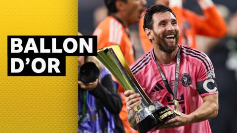  Inter Miami CF Forward Lionel Messi celebrates with the Michelob Champions Trophy