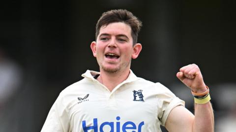 Seamer Ethan Bamber during Warwickshire's game against Glamorgan at Sophia Gardens in Cardiff.