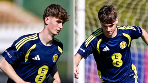 James Wilson and Findlay Curtis training with Scotland in Spain