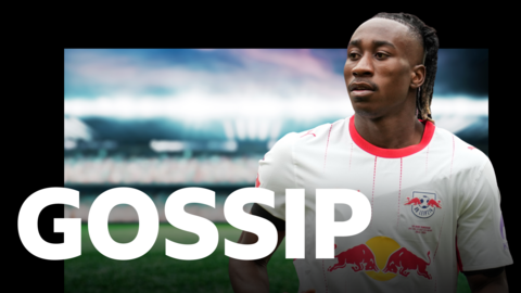 Yan Diomande behind a gossip graphic