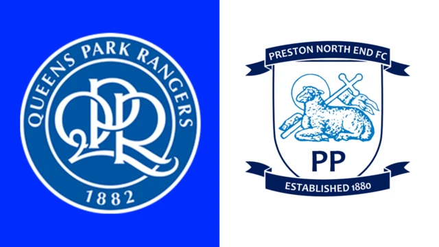 Side-by-side of Queens Park Rangers and Preston North End club badges