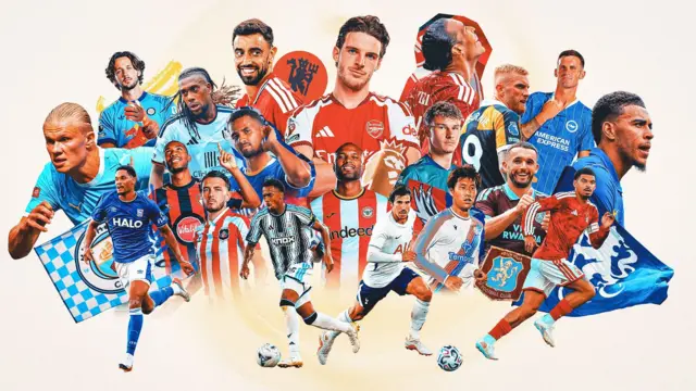 A graphic showing players from all 20 Premier League clubs