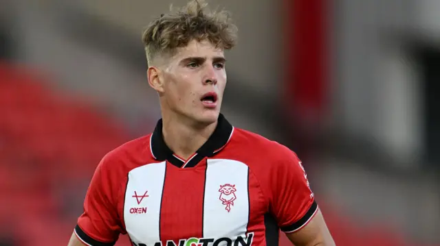 Ivan Varfolomeev playing for Lincoln City in August