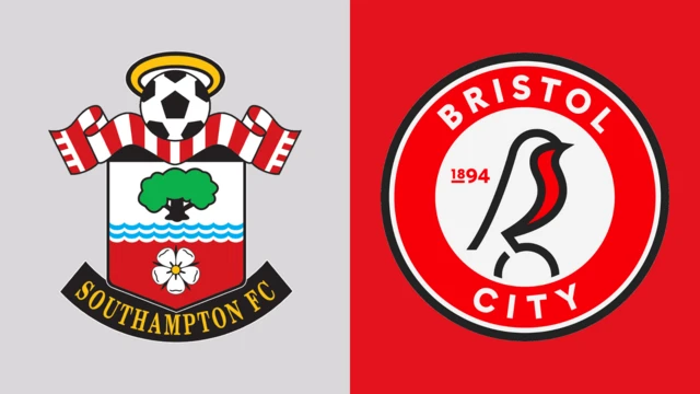 The Southampton and Bristol City club crests side by side