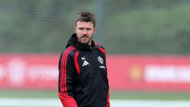 Manchester United head coach Michael Carrick during training