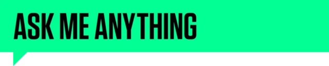 Ask Me Anything green banner