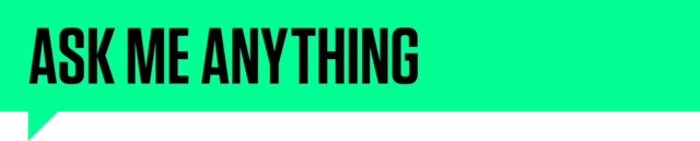 Ask Me Anything green banner