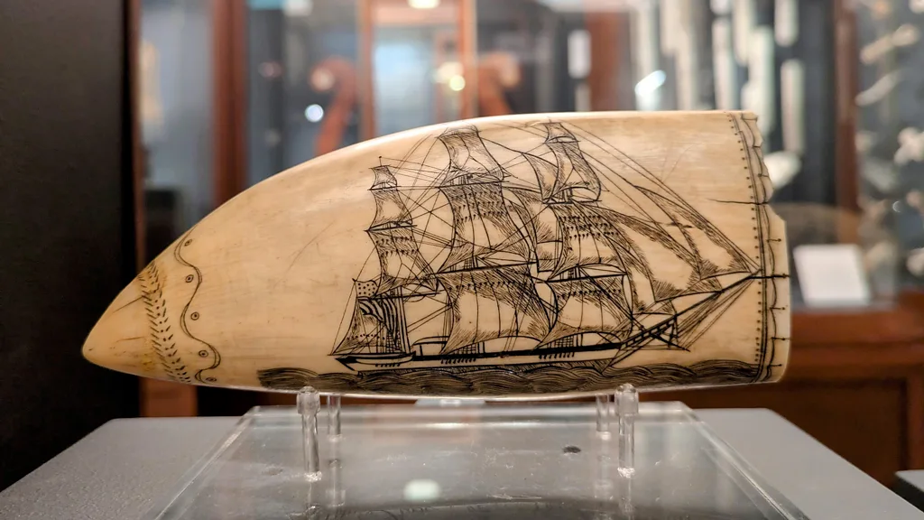 A close-up of whale teeth with engravings on them (Credit: Alamy)
