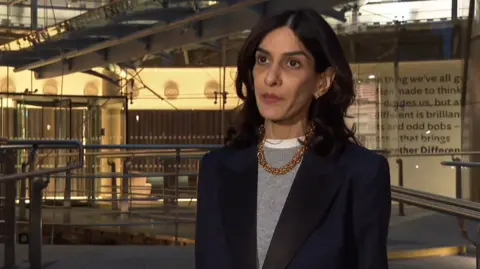 Priya Dogra outside the Channel 4 HQ