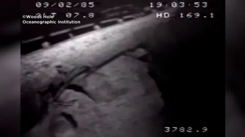 Image of the Titanic wreck is seen.