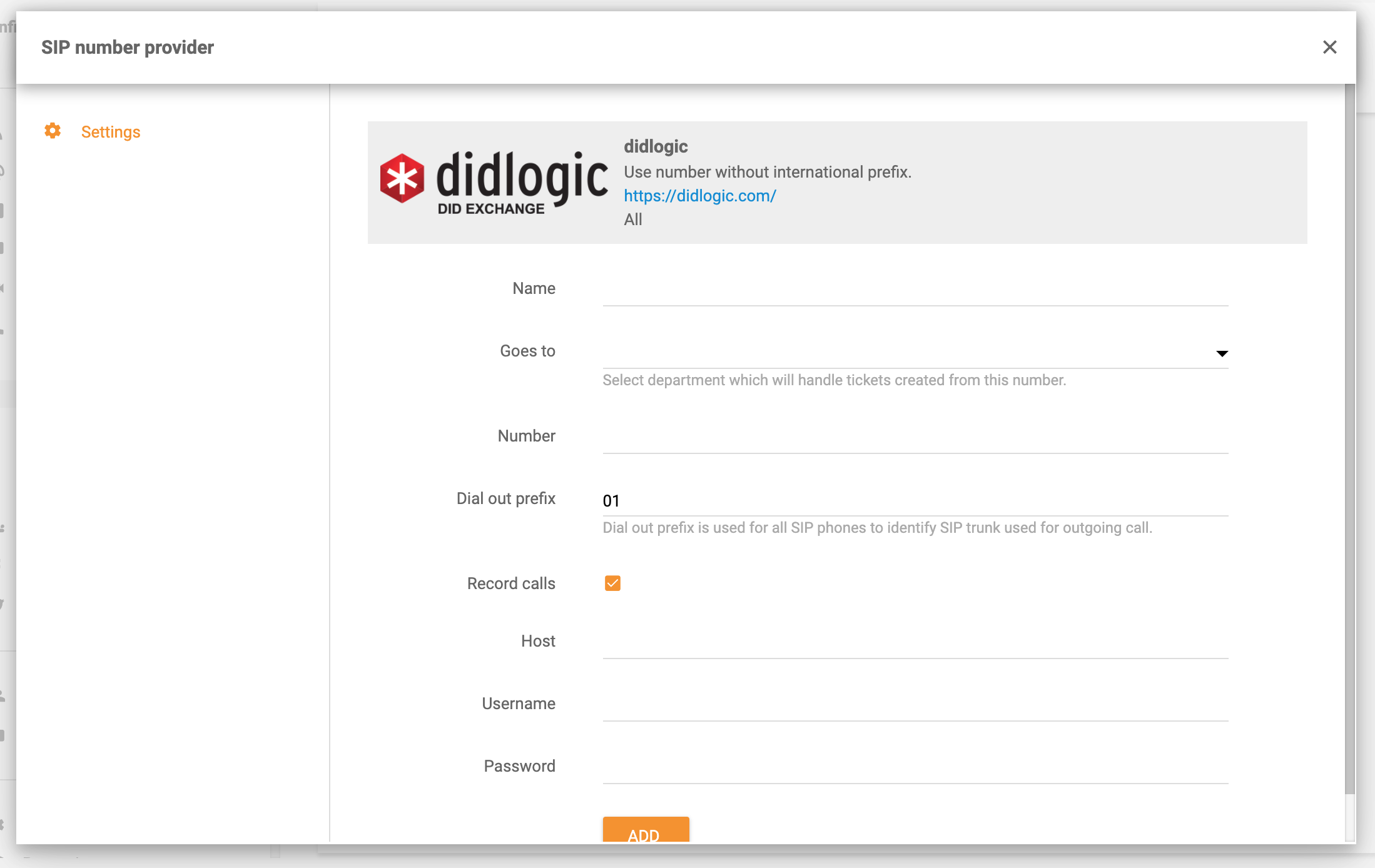 DID Logic-Integration mit LiveAgent
