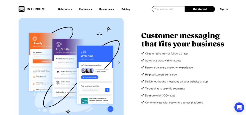 Intercom home page
