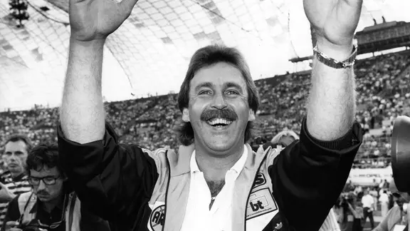 Hansa Rostocks Trainer Uwe Reinders nach dem 2:1-Sieg über Bayern München