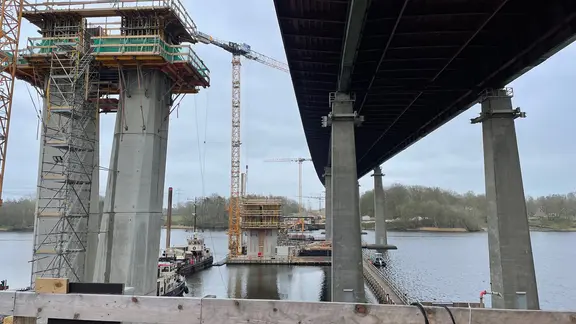 Die Baustelle an der Rader Hochbrücke