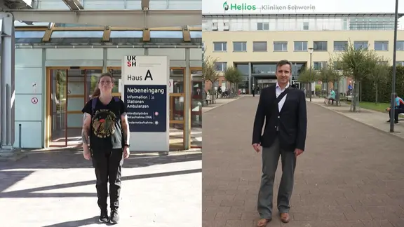 Zwei Bilder, zwei Personen .