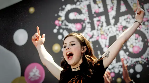 Lena Meyer-Landrut feiert ihren Sieg beim Eurovision Song Contest in Oslo am 29. Mai 2010