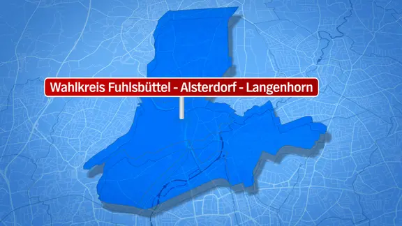 Kartengrafik des Wahlkreises Fuhlsbüttel, Alsterdorf, Langenhorn